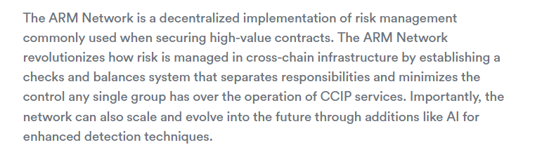 Interesting #chainlink rebranded the original 'Anti-fraud network' we all heard of  when #CCIP was presented to ARM:

🔸BEFORE AntiFraud network
🔸NOW  'Active Risk Management' Network

CCIP blogpost also updated now

Quite sure the text changed a bit about scope of ARM. $LINK
