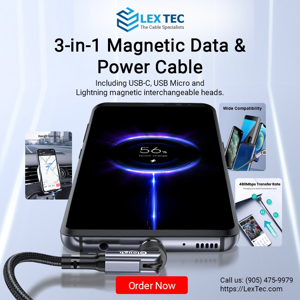 LexTecInc's tweet image. 3-in-1 Magnetic Data &amp;amp; Power Cable
lextec.com/.../it.../pd-m…
#mobilecharger #mobilecable, #magnaticcable #porwercable #cables #electronics #canada #ecommerce #lextec #tech #winter #ecommerce #cabling #fiberoptic #patch #network #shopping #sale