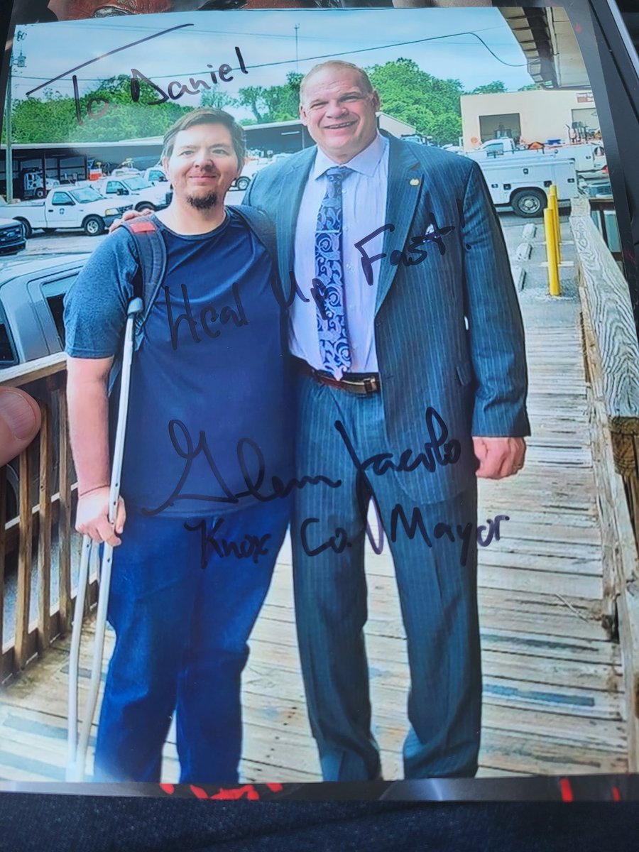 dannynbritt82's tweet photo. Special thanks to my boss and The Mayor of Knox County, Tennessee Glen Jacobs for personally handing me these photos at work today. I just started back from a work related injury and have been out for the last 3 months. https://t.co/Fs5r7LdAuJ
