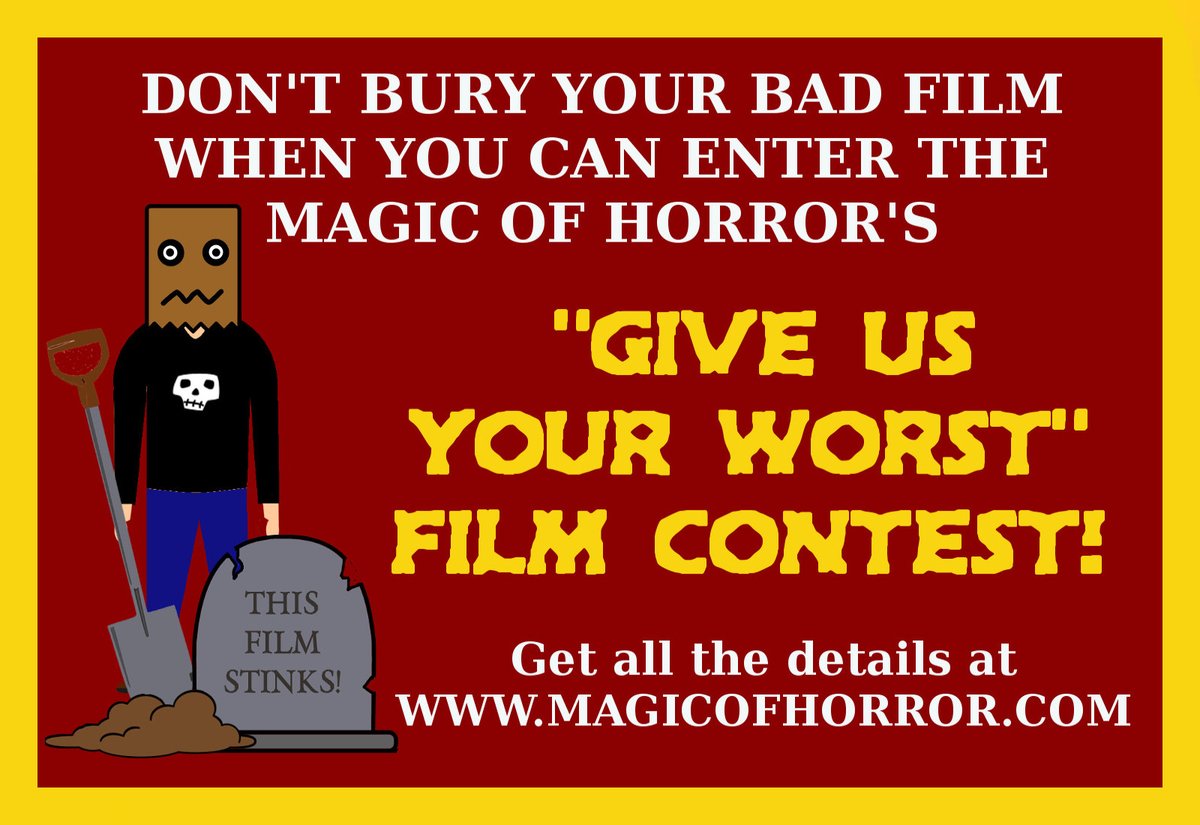 The Magic of Horror Film Festival is now accepting submissions for our “Give Us Your Worst” film contest!

filmfreeway.com/TheMagicofHorr…

#independentfilm #independenthorror #indyfilm #indyhorror #horror #horrormovies #filmfestival #filmfest