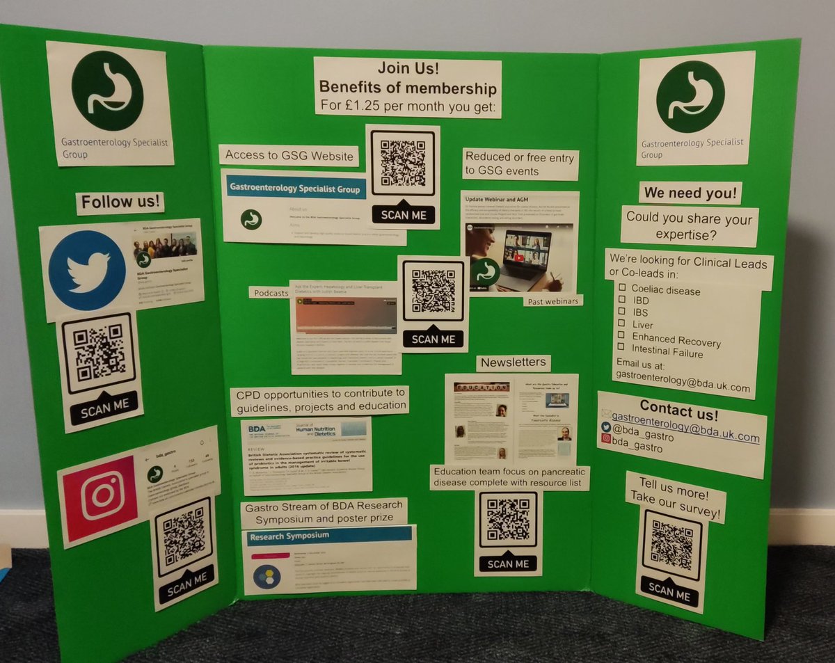 RachelBowyerRD's tweet photo. Really big thank you to my fellow @bda_gastro colleagues for your support with the stand, the tweets, the posts, the survey construction and coordination and support both in person and virtually! You're a fab lot! #NDGS23 💚🤍 https://t.co/7gXdw29Elz