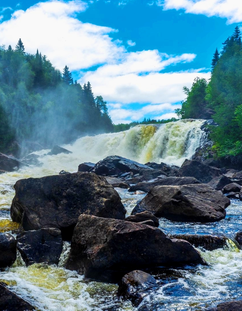 Cascades running through Pukaskwa National Park in Ontario, Canada