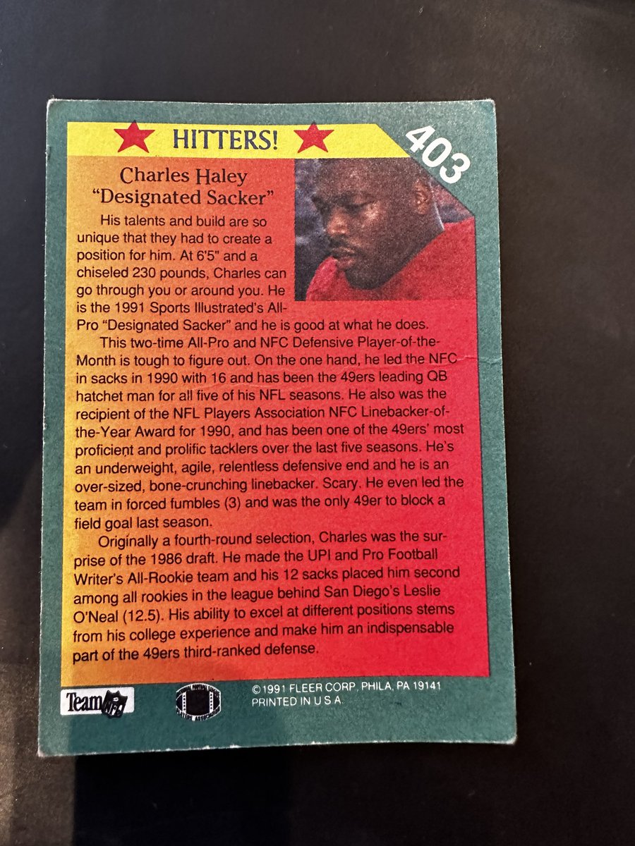 anapatam_mx's tweet photo. Para apasionados del fútbol americano Vendo tarjeta de colección autografiada de Charles Haley #49ers #CharlesHaley https://t.co/T6ae6DhAZ6