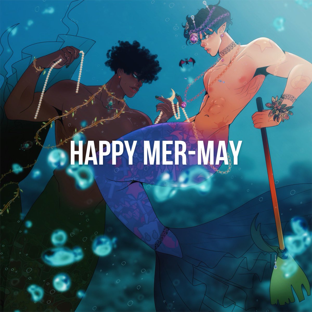 Tipitote's tweet photo. Hii! (I’m alive) Happy #MERMAY  
- I drew my main boys Holland and Christopher from my WEBTOON “HAPPY HOLIDAYS” 

@webtooncanvas  #drawwithcanvas 
#webtooncanvas #webtoon #mermay2023 

Read it here: https://t.co/wbQ7ocEeeW https://t.co/fIkcU3Yhlb