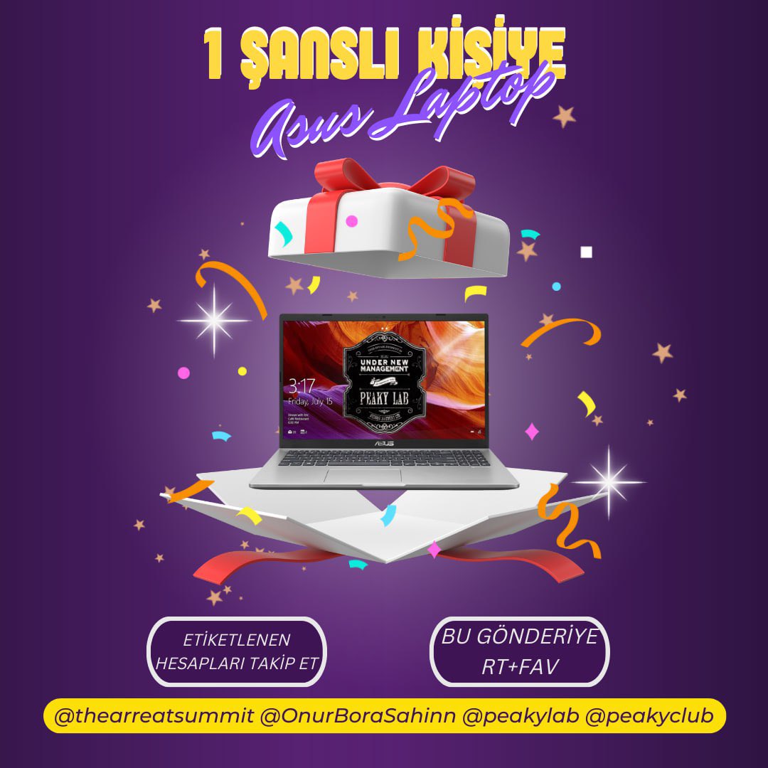 thearreatsummit's tweet photo. 🏆LAPTOP ÇEKİLİŞİ🏆

Tamamen şeffaf bir şekilde web site üzerinden videolu çekiliş yapılacaktır 

📌Aşağıdaki basit görevler dışında hiçbir şart yok

1️⃣Takip
@thearreatsummit 
@OnurBoraSahinn 
@Peakyclub
@peakylab

2️⃣Bu tweete ❤️ &amp; RT

⏳Süre: 1 hafta

Herkese şimdiden bol şans🫶 https://t.co/sbpW2k4J1a