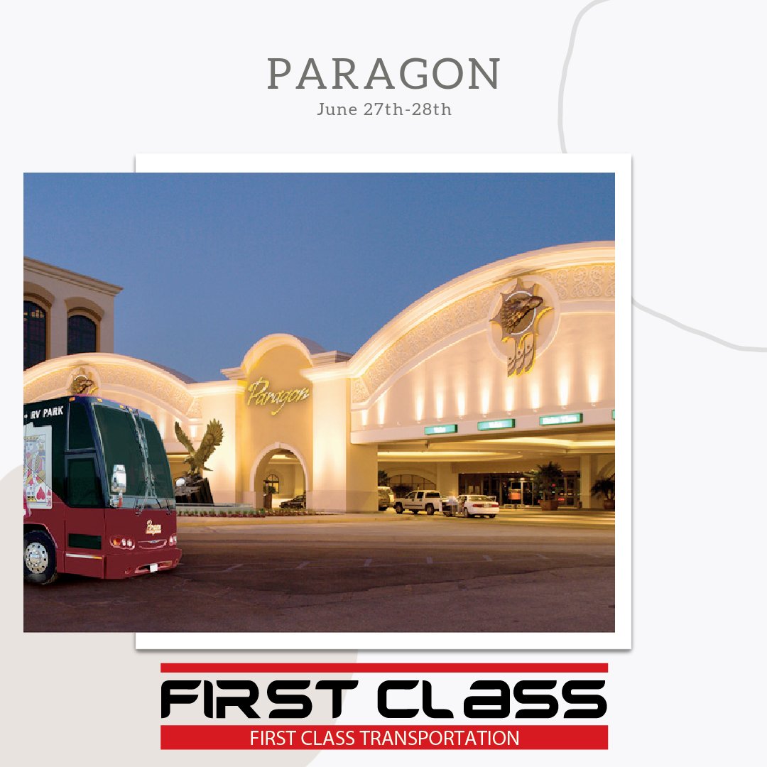 FirstClassTours's tweet image. Everyone needs a mini vaca from time to time! We have just the trip for you. 

Join us on a luxurious getaway to the Paragon Casino Resort! Enjoy luxury roundtrip transportation, overnight accommodations, and $35 in Casino PERKS!! 
bit.ly/3BW77lF