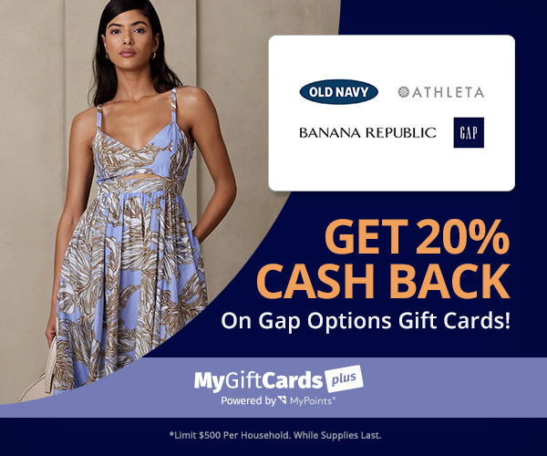 MyPoints on Twitter "Head to MyGiftCardsPlus and Get 20 Cash Back when you buy a Gap Options