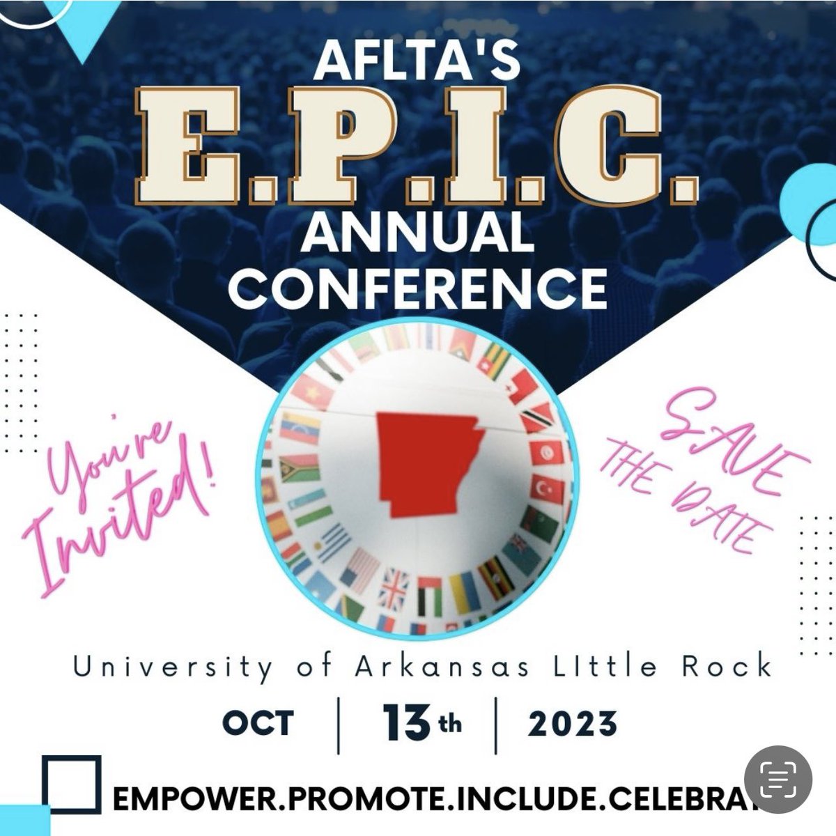 AFLTA1's tweet photo. Save the date for our annual AFLTA conference!!! We are looking forward to see you in person at UALR on Oct 13th!! https://t.co/lOplIPbb18