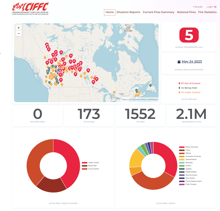 FireTracApp's tweet photo. Canada-Record breaking heat &amp; little rainfall this spring has caused a major outbreak in #wildfires.
As a result Canada is experiencing extreme fire behavior, with the Canadian Government requesting assistance from the United States.  
#firefighter #canada https://t.co/RtPbO9Albz https://t.co/Eyjvm56Fvq