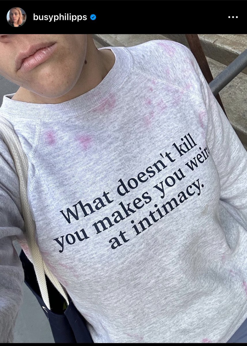 nbd but @BusyPhilipps just posted a pic of herself wearing a shirt that is MY TWEET & I have questions!!! like BUSY WHERE DID YOU GET IT because I’m a struggling Brooklyn comedian mom of 2 and I want to get in on that shit!!!!! Also it’s my bday lmao