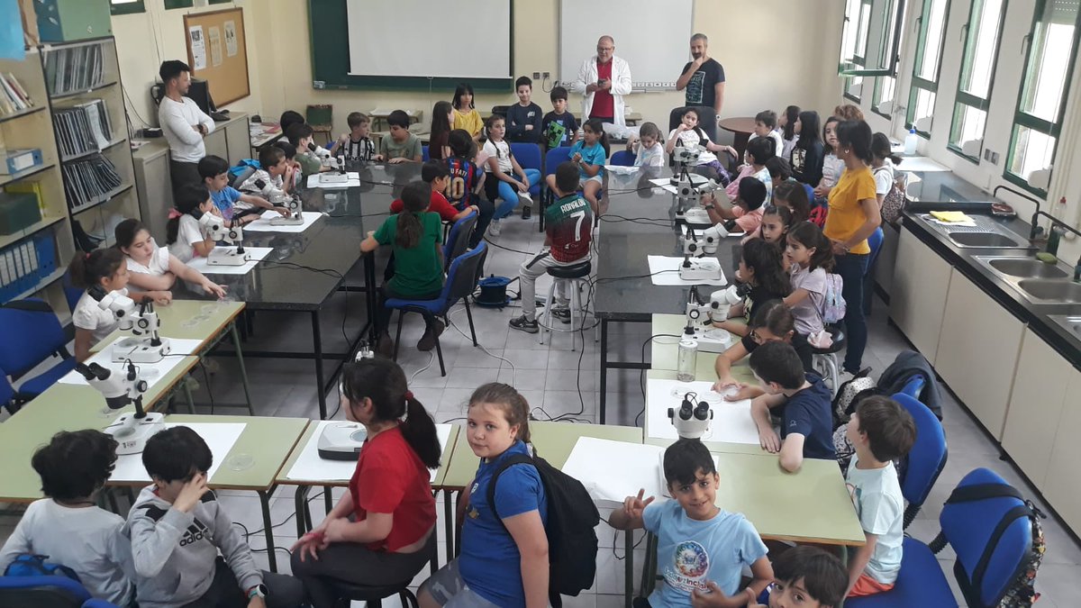 FacEducPsicUEx's tweet photo. Hoy, en nuestros laboratorios, haciendo divulgación con alumnos de 3º y 4º de Primaria del @AriasCeip:  "Los charcos, paraísos cercanos" y "Artrópodos, mucho más que bichos" de la mano de @jmmarcosmerino @Icorbacho1 @mabas04  @MMateos92 y @jsanmar80 https://t.co/56ul4SYixA