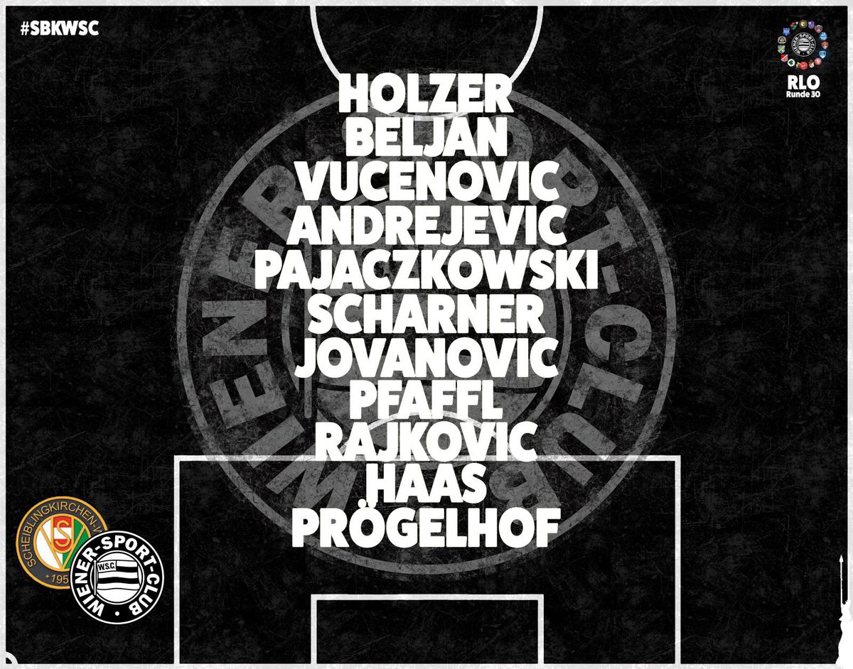 WienerSportClub's tweet photo. Mit dieser Aufstellung gehen wir in 26 Minuten ins #RLO Spiel gegen @USV_1950 #SBKWSC #ComeOnSportclub https://t.co/jEidOTDgHf