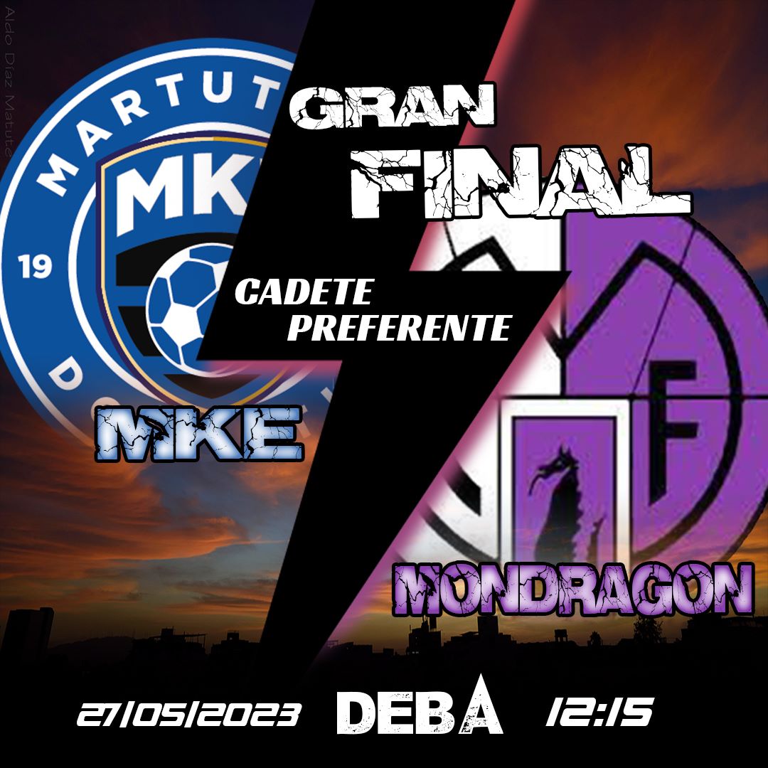 Este sabado en deba, se celebra la final del cadete preferente contra mondragon, animo mutilak y no os lo perdais!!!
#MKE