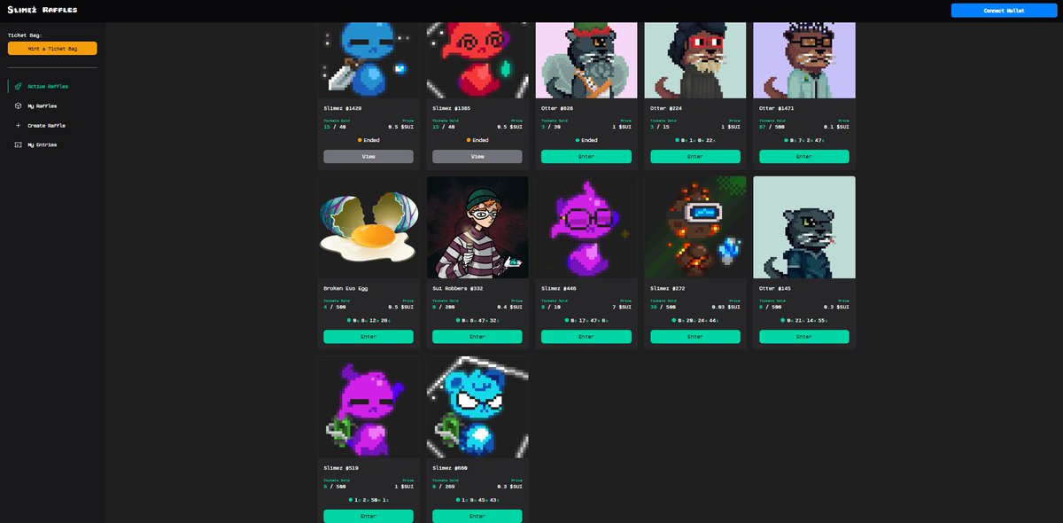 10 raffles live on raffle.slimez.xyz now

Good luck