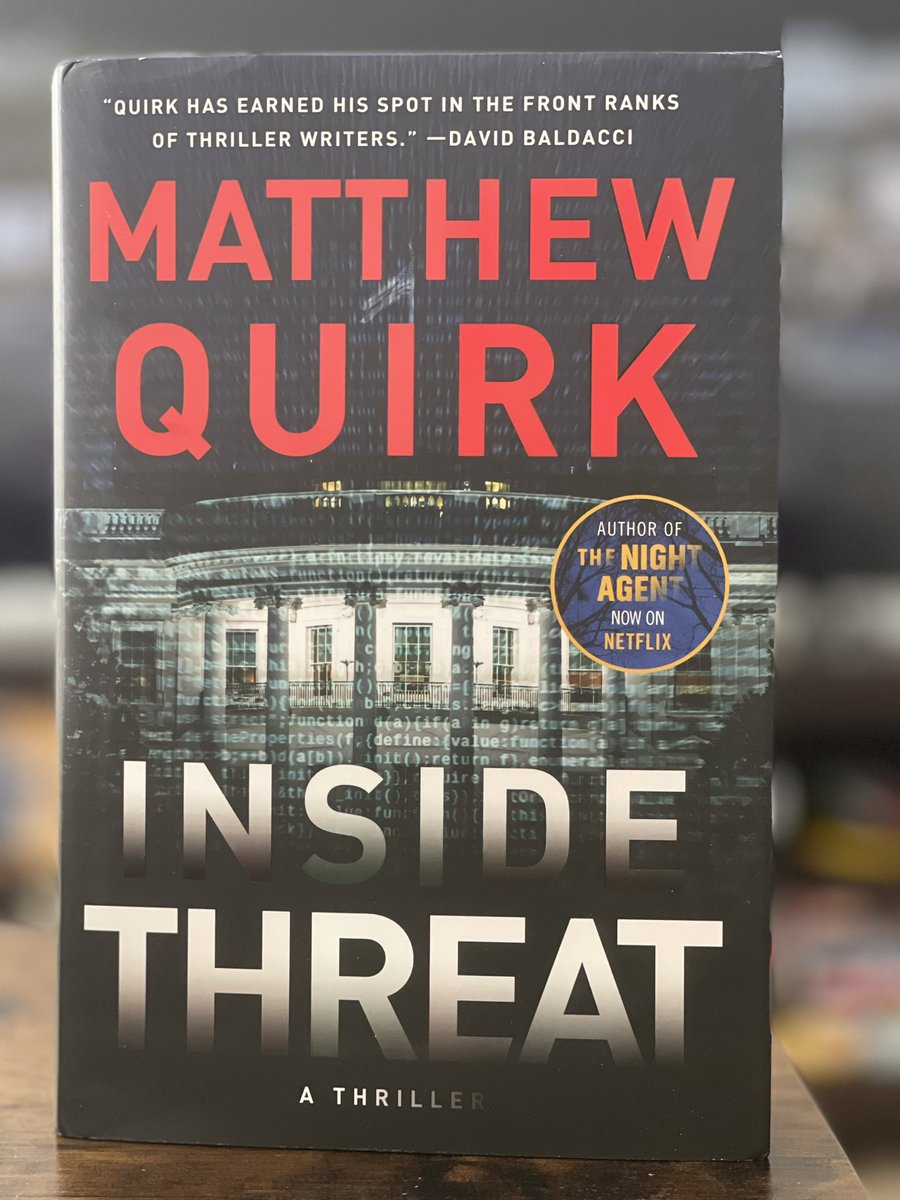 I know how I’m spending my Memorial Day weekend!

Can’t wait to dig into <a href="/mquirk/">Matthew Quirk</a>’s upcoming INSIDE THREAT. Been waiting for this to arrive for a long long time! 

If I recall correctly, <a href="/NetsFromPDX/">Steve Netter</a> had good things to say about it!
<a href="/BestThrillBooks/">Best Thriller Books</a>