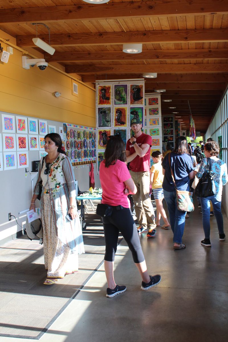 OWSBobcat's tweet photo. We invited our incoming families to join the community for Spring Arts Night which included student works displayed throughout campus, a peek into music, drumming, tape murals, field games, food, and the final Aristocats shows. Thank you for coming to celebrate the arts! https://t.co/3mt4VQgvuM