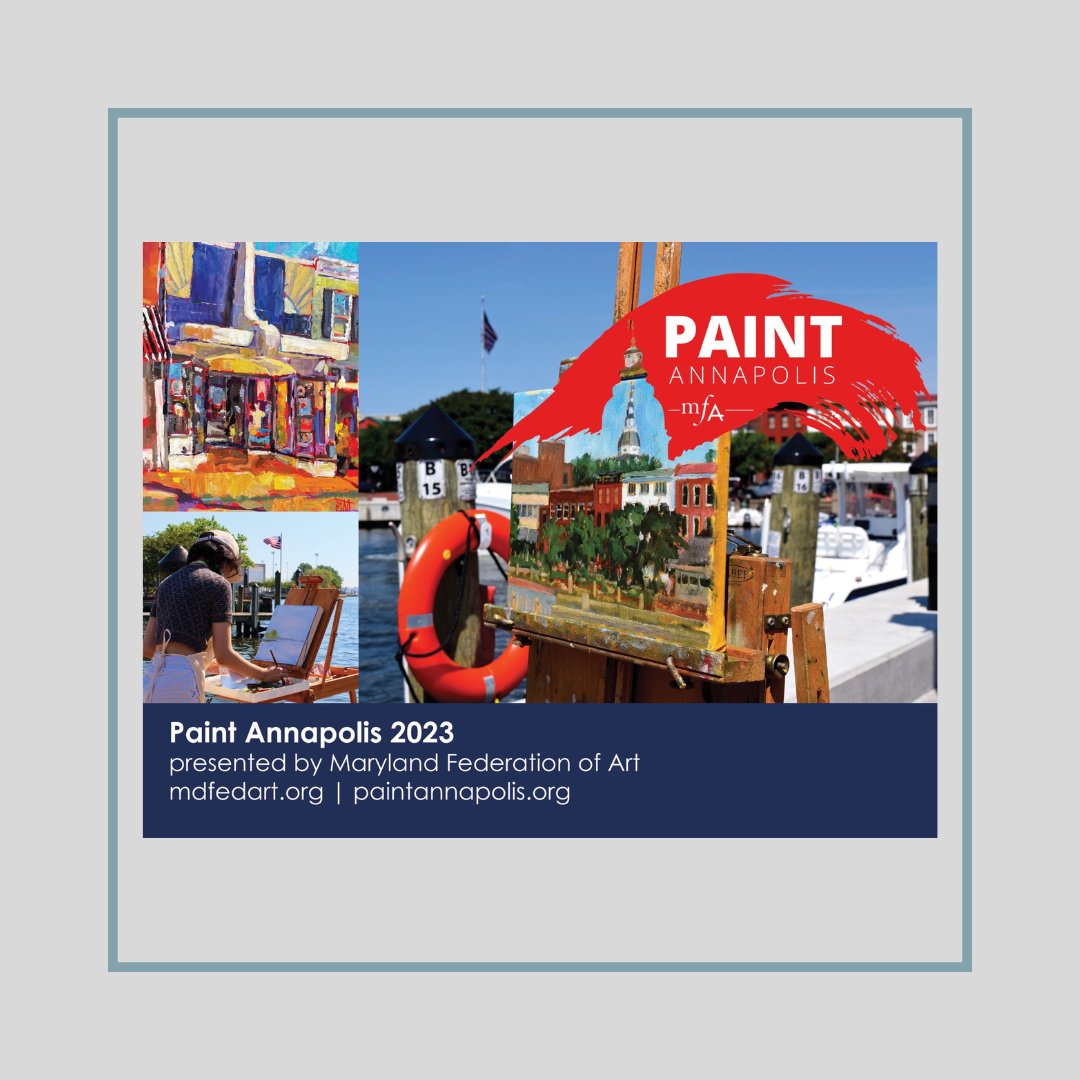 Student Paint Annapolis 2023 is returning this year to allow all High School students to paint en Plein Air.
Registration is FREE for high school students.  Student Registration will close on Saturday, June 3. 
Check out mdfedart.com