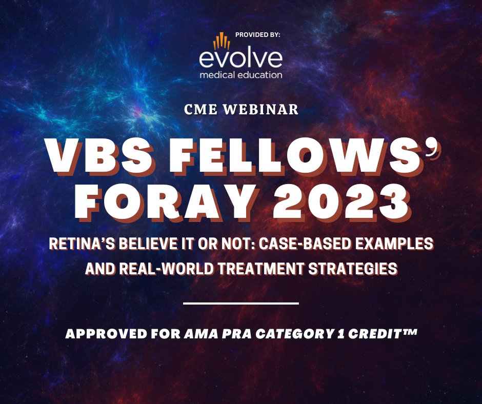 [NOW AVAILABLE ON-DEMAND] VBS Fellows’ Foray 2023 – Retina’s Believe It or Not: Case-Based Examples and Real-World Treatment Strategies. View more here: bit.ly/3BWHuAX