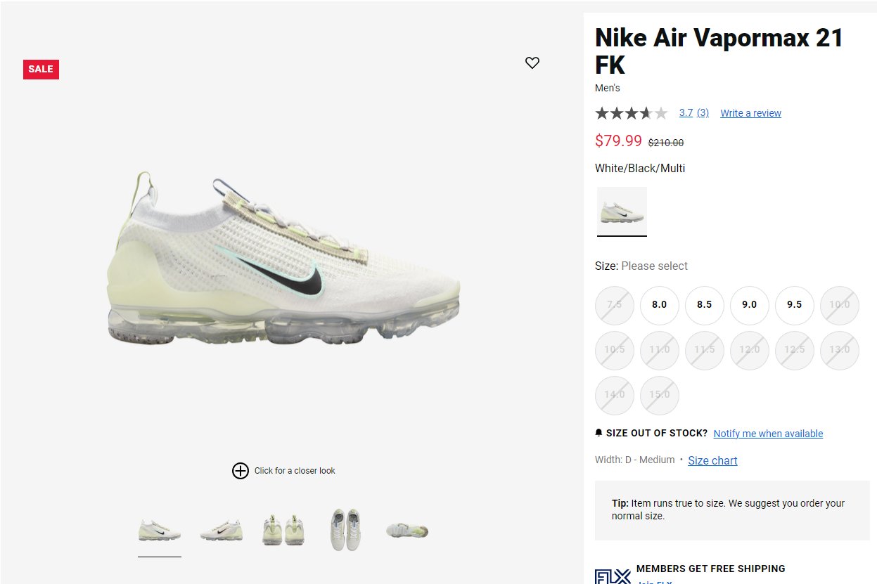 BUY Nike Air VaporMax 2021 White Mismatched Swooshes