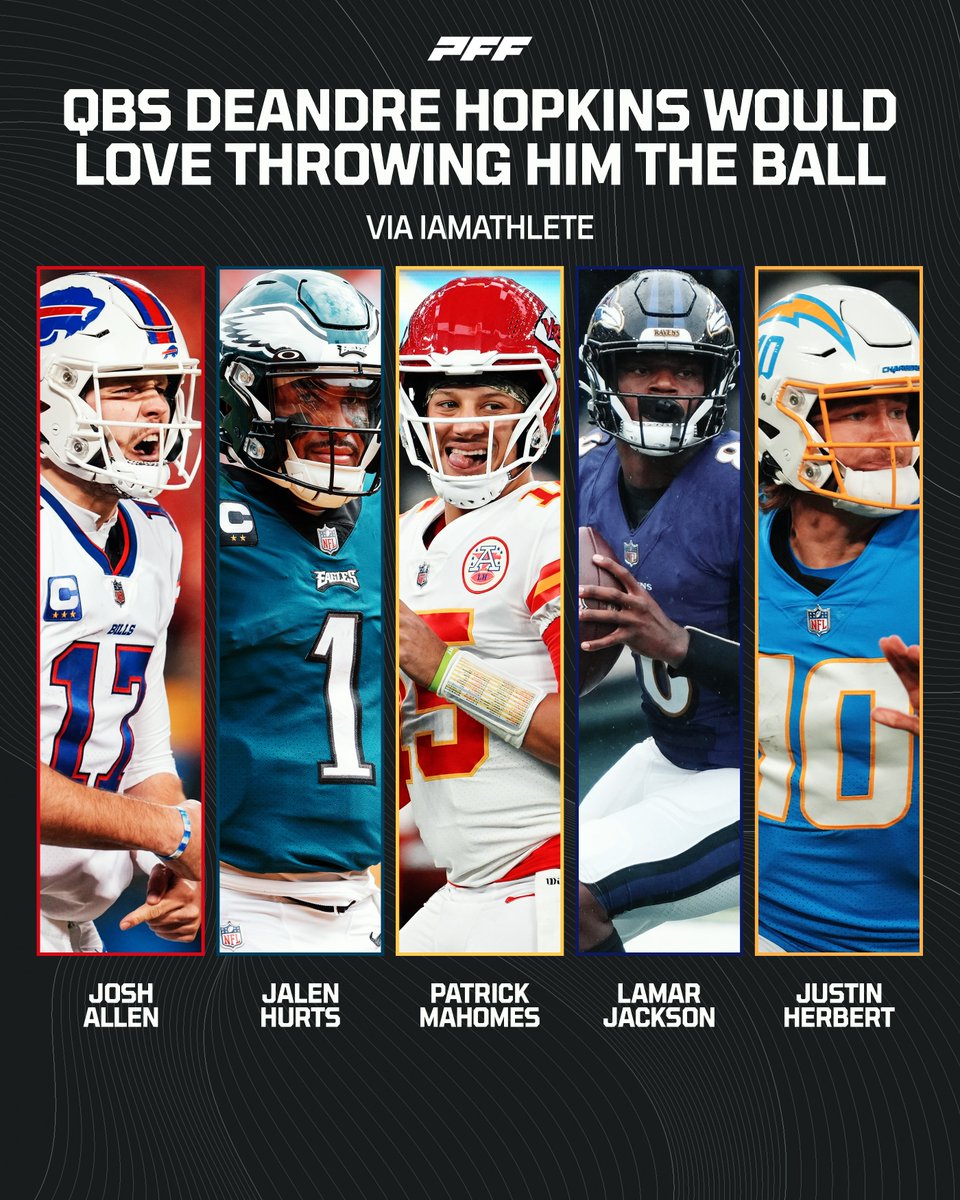 Earlier this week, DeAndre Hopkins went on @IAMATHLETEpod and listed the 5 QBs he'd love throwing him the ball... Now he has a choice 👀