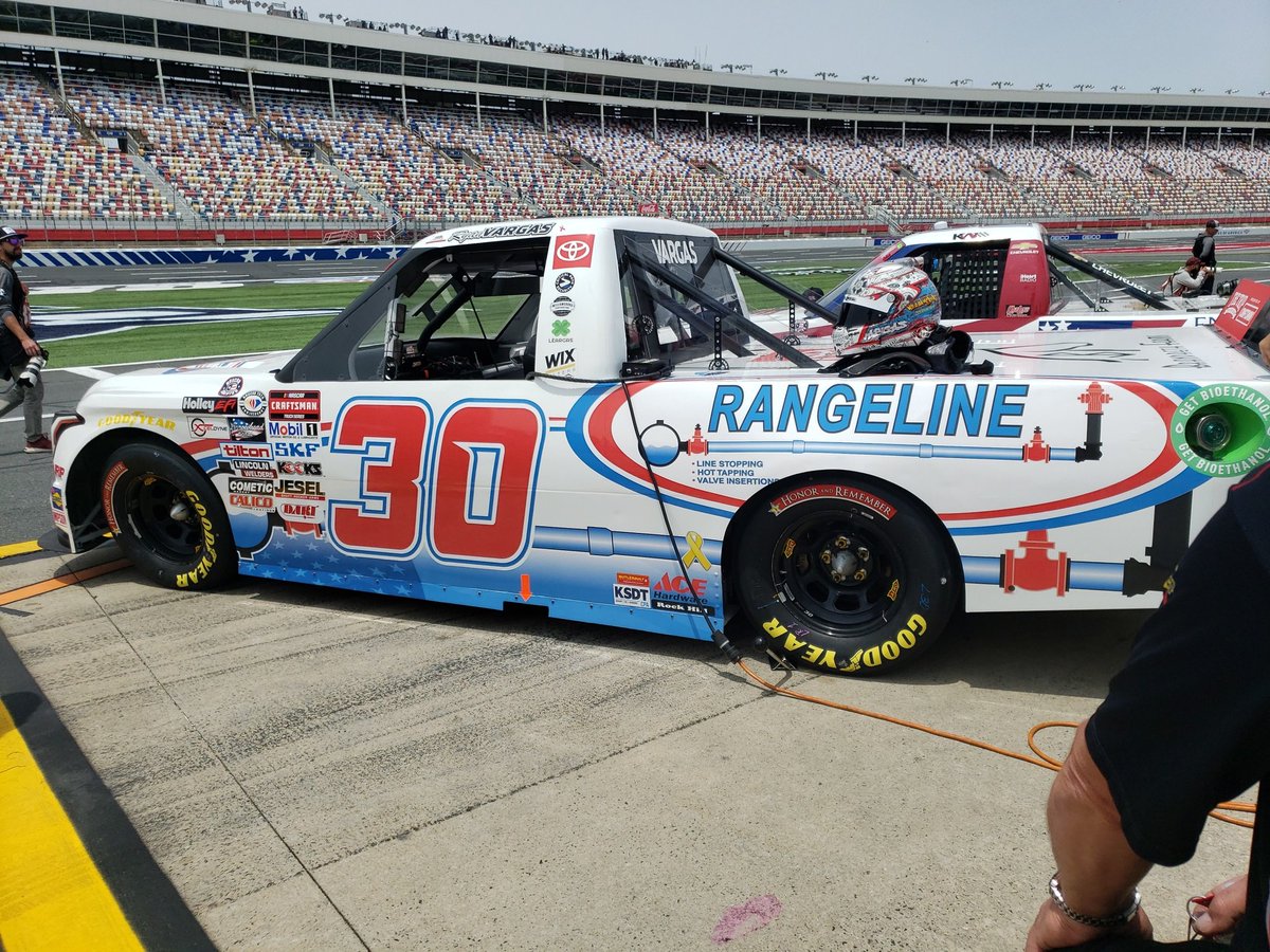 OnPMotorsports's tweet photo. Practice is coming up next at 1:35pm to 2:05pm.  Qualifying starts right after at 2:05pm.  Stay tuned to @FS1
For all the action.  

@CLTMotorSpdwy @RyanVargas_23 #RangelineGroup @hardware_rock @criticalpathsec @LeargasSecurity @AaronBeavers67 https://t.co/h1yOndt5Za