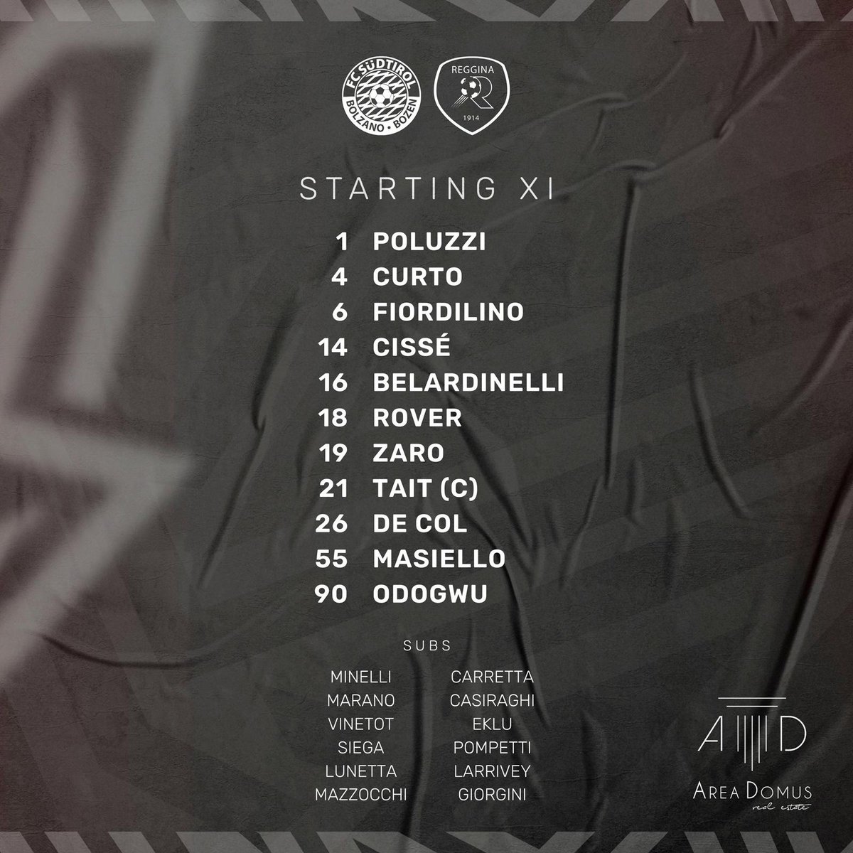 fclubsuedtirol's tweet photo. ⚪️FORMAZIONE🔴

L'1️⃣1️⃣ scelto da Mister Pierpaolo #Bisoli per il #playoff contro la @Reggina_1914 

#FCSREG #FCSüdtirolReggina #SerieB #SerieBKT #PlayoffSerieB #whitereds https://t.co/1oi9cnY4DJ