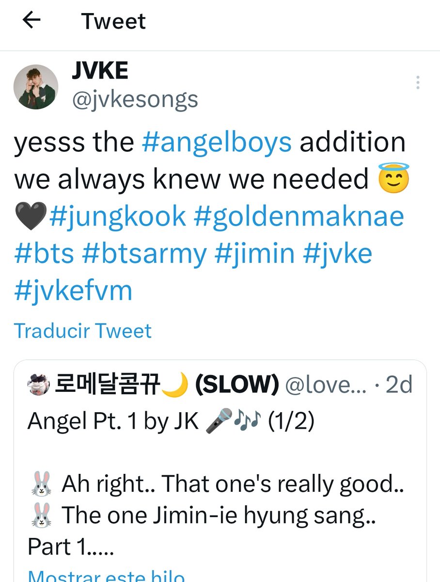 Y lo dijo JVKE se viene algo nuevo ?
'sí, la adición de #angelboys que siempre supimos que necesitábamos 😇🖤' #jungkook #goldenmaknae #bts #btsarmy #jimin #jvke #jvkefvm