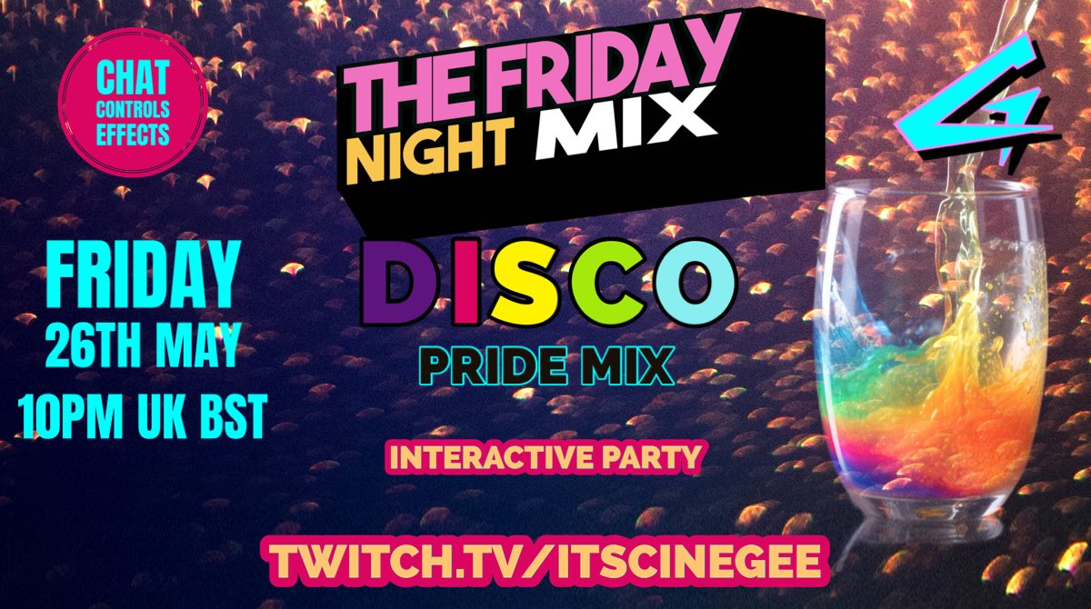 🎧🌟 Get ready for an unforgettable Friday night mix! 🎶 Join us on Twitch at 10 PM for a journey of music, surprises, and pure dance floor magic! Let's make memories together! 🕺💫 #FridayNightMix #MusicMagic #TwitchLivestream twitch.tv/itscinegee