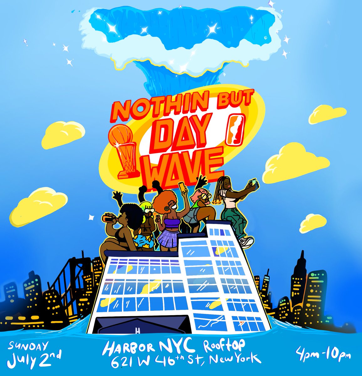 Summer is here so we’re back on Rooftops!

#NothinButDayWave Returns July 2nd at Harbor NYC Rooftop

Get your tickets here : eventbrite.com/e/nothin-but-a…