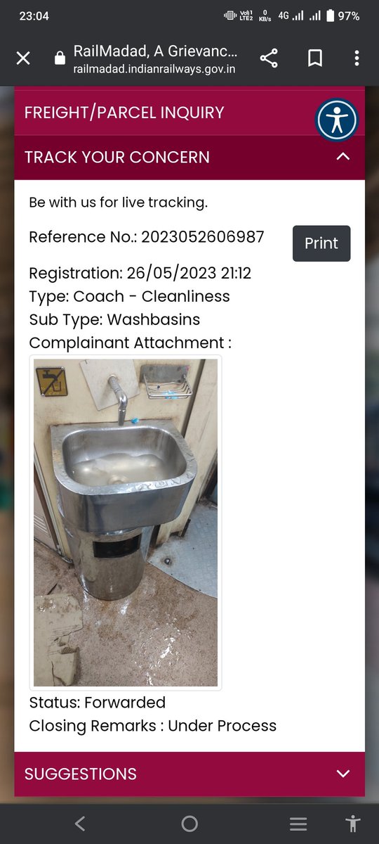 @RailMinIndia @RailwaySeva @WesternRly  keep washbasin choked for 1 hour after complaint is this kind of efficiency is considered benchmark of Indian railways standards @PMOIndia