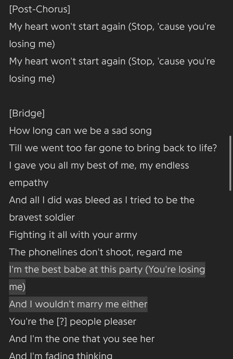 you’re losing me (from the vault) has lyrics that can cut glass😭