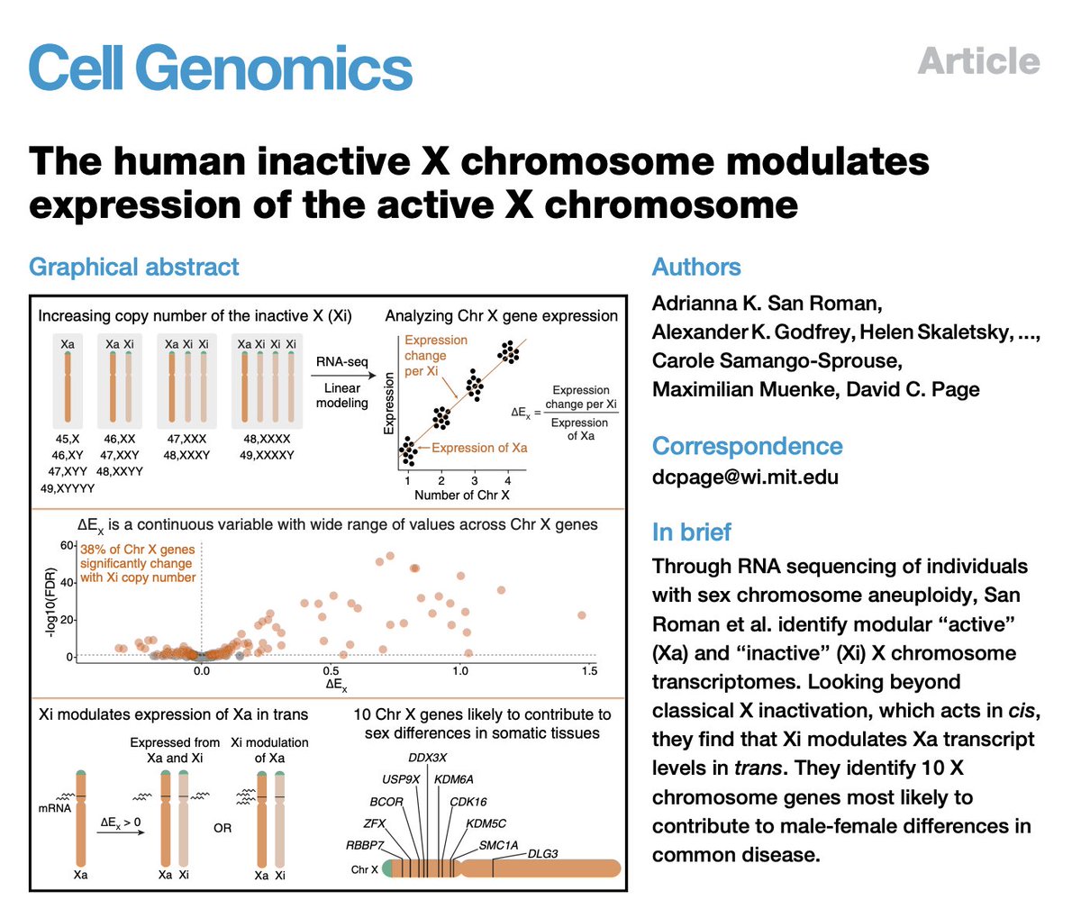 slavov_n's tweet photo. The ‘‘inactive’’ X chromosome (Xi) is active.

Xi regulates gene expression from the active X.  

1/n