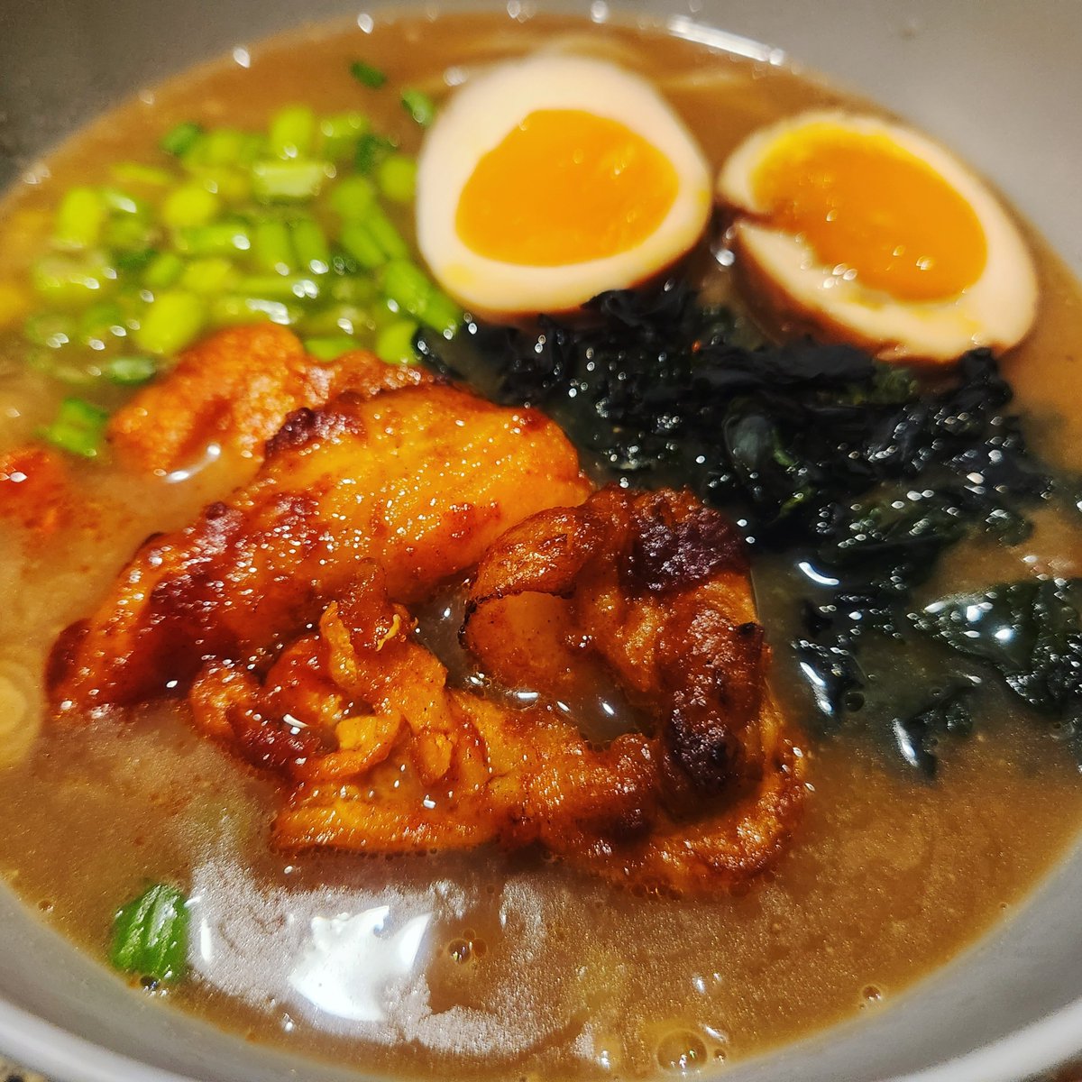 IsaiahSweet's tweet image. My first time making ramen! Came out very good. Especially proud of the eggs! #LearningToCook