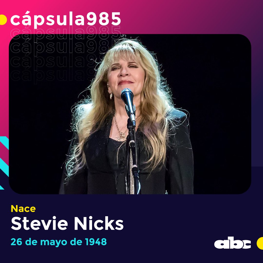#Efemérides | 🥳 ¡Feliz cumpleaños!

🎂Hoy Stevie Nicks cumple 75 años.

🎵 Es conocida por su trabajo con el grupo Fleetwood Mac como también por su extensa carrera solista. Es una de las voces más icónicas de la música. 😍

98.5FM🎧 Solo Éxitos.
📲 abc.com.py/fm