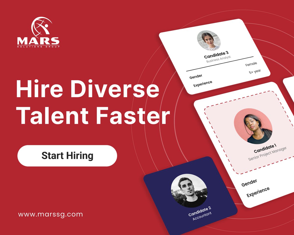 Accelerate your company's success by fostering a vibrant, inclusive team that brings fresh perspectives and creative ideas. Hire smarter, faster, and more diverse. Schedule a quick call for more details - marssg.com/book-a-demo/  

#DiversityMatters #InclusiveHiring