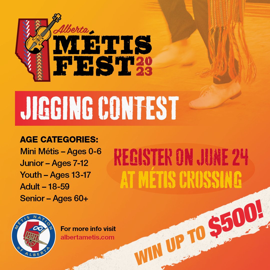 Yes… it’s back! Our incredibly popular jigging competition will be happening again at our upcoming Alberta Métis Fest 😊 Register on June 23 at Métis Crossing for your chance at showcasing your Métis pride and winning cash prizes!