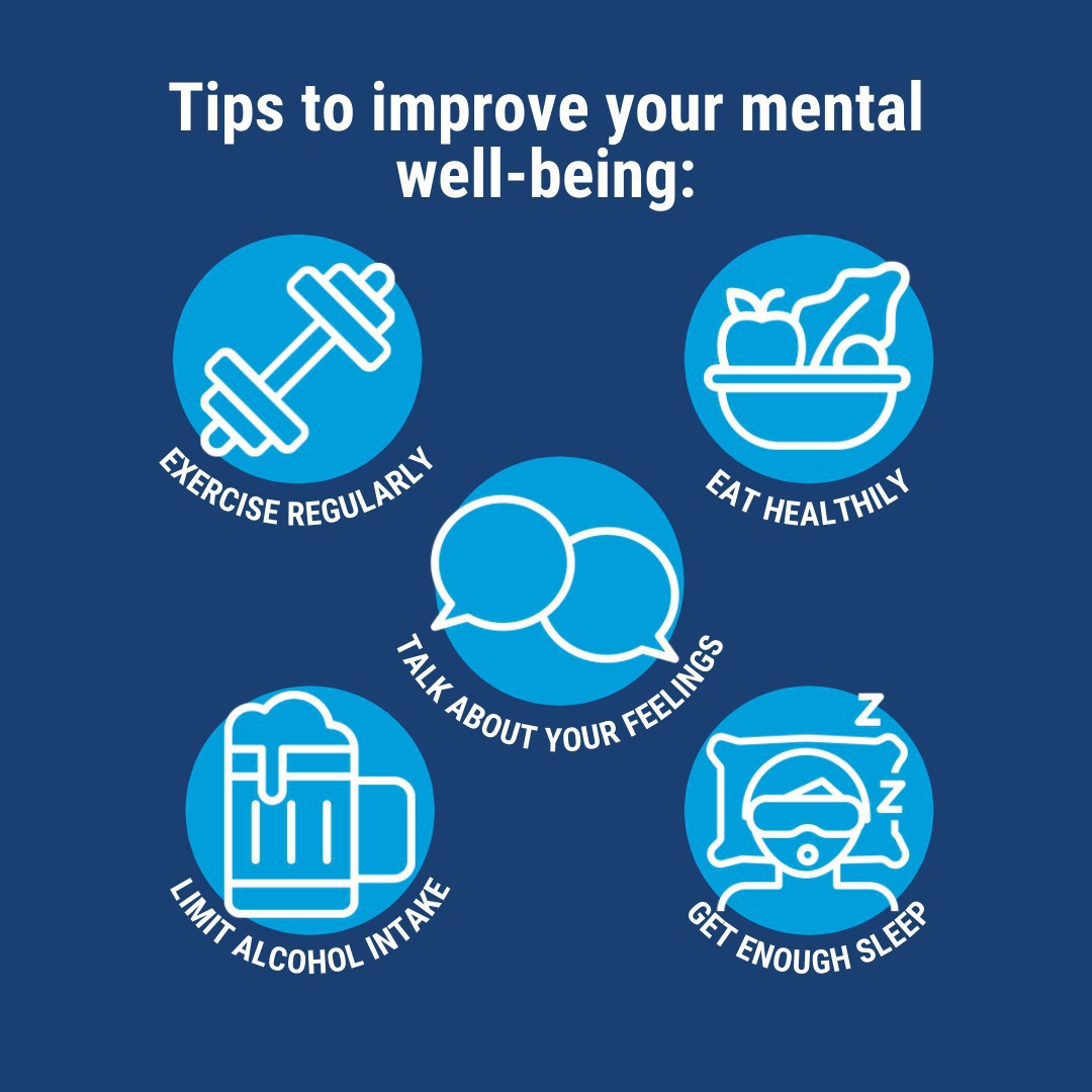UN's tweet photo. Prioritizing mental health is important during times of high stress.

As #MentalHealthAwarenessMonth comes to an end, @WHO shares tips to look after your mental health &amp; help others who may need extra support: https://t.co/JikWPQIF5e https://t.co/chYrT7gfMi