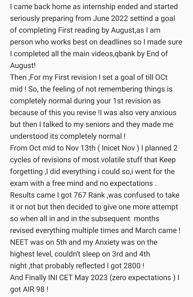 muskaan1278's tweet photo. Hello Everyone ! I have tried my best to consolidated everything I could learn in last 10months of my prep and lessons I learned !
Thanks a lot to @DrAditya2935 @Rishabh2970 for all the guidance and help throughout !
#INICET #NEETPG https://t.co/7OXftkpmD8