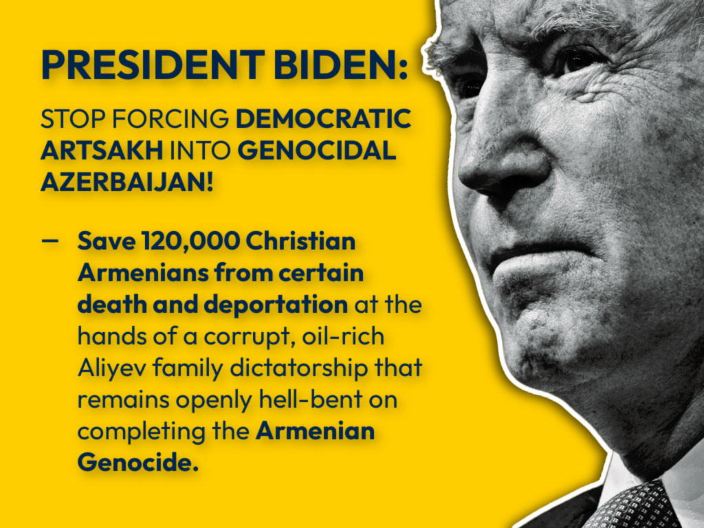 FYI @SRicchetti46: Armenian American voters are outraged @JoeBiden’s forcing Artsakh’s 120,000 Christian Armenians into genocidal Azerbaijan, a country hell-bent on ethnically cleansing Armenians & completing the #Armenian #Genocide. #ArtsakhTweet