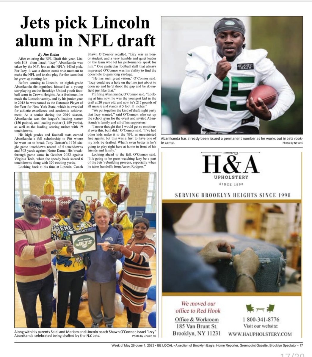 Great Article about Lincoln’s own IZzY ⁦<a href="/IAbanikanda/">Izzy GetsBusy</a>⁩ - 
The ⁦<a href="/Pitt_FB/">Pitt Football</a>⁩ Panther 🐆 King - from good friend Jim Dolan of the Home Reporter and Brooklyn Eagle! ⁦<a href="/oc_lincoln/">coachOCLincoln</a>⁩ ⁦<a href="/nycpsal/">NYC PSAL</a>⁩
