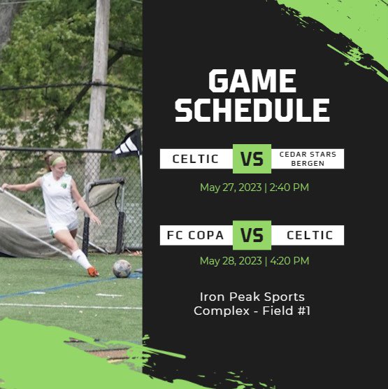 PDA Showcase is this weekend! Here is my schedule for our games 🍀 #RepCeltic @BaltCeltic07GA @ImYouthSoccer @ImCollegeSoccer @BaltNGSoccer