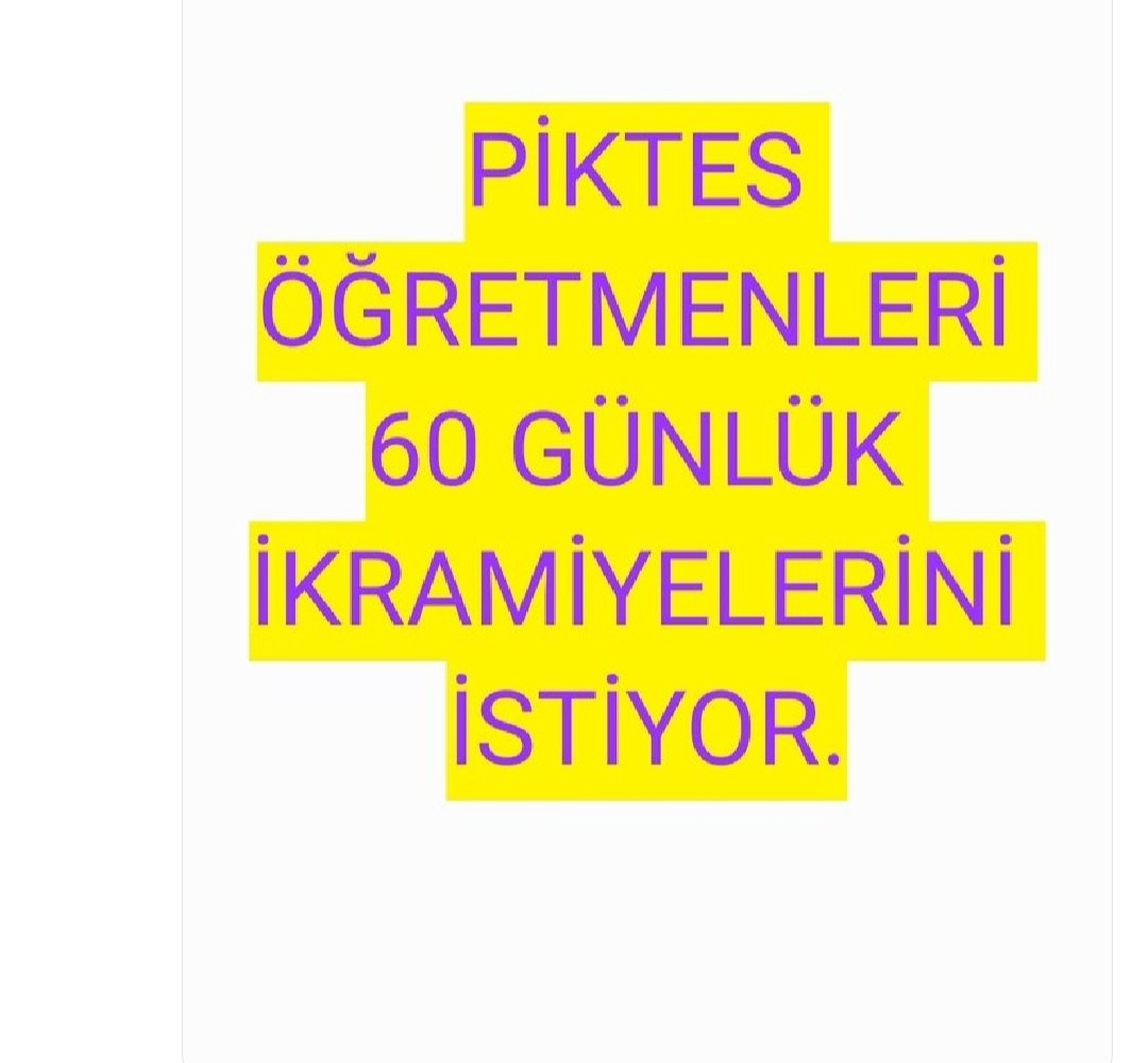 #Piktese60Günİkramiye
İşçiysek hiçbir işçi hakkından muaf tutulmak istemiyoruz.
<a href="/alemdareyup/">Eyüp Alemdar</a> 
<a href="/KOOPISSENDIKASI/">Koop-İş Sendikası</a> 
<a href="/mebhbogm/">MEB Hayat Boyu Öğrenme Genel Müdürlüğü</a> 
<a href="/prof_mahmutozer/">Mahmut Özer</a>