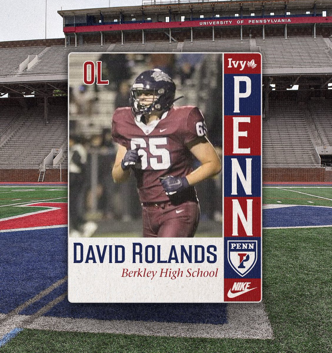 𝐏𝐞𝐧𝐧𝐬𝐲𝐥𝐯𝐚𝐧𝐢𝐚 𝐅𝐨𝐨𝐭𝐛𝐚𝐥𝐥 𝐖𝐞𝐥𝐜𝐨𝐦𝐞𝐬....

🔵 David Rolands
🔴 Berkley High School 
⚪️ OL

#FightOnPenn X #BEGREAT
