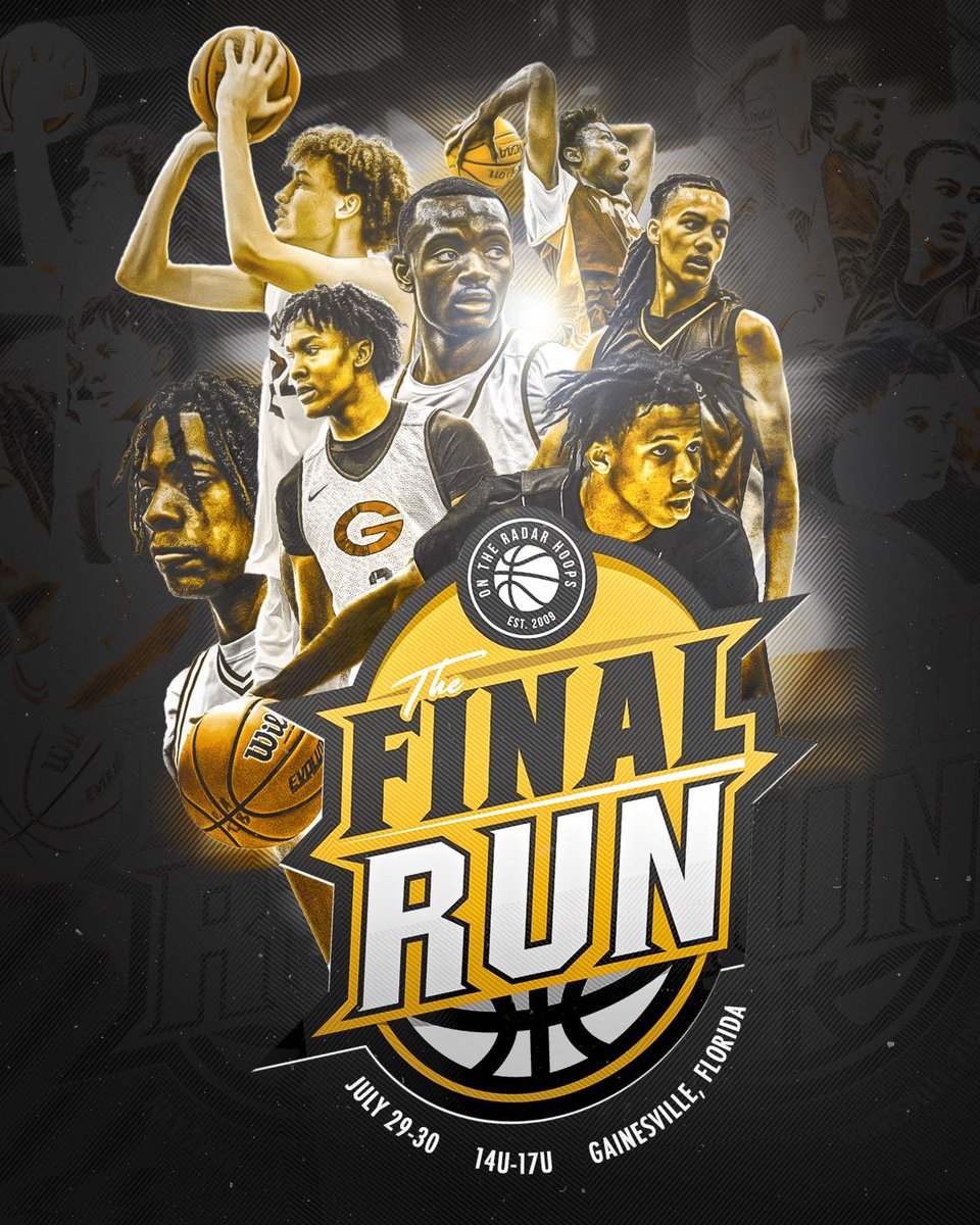 The Final Run 🗓: July 29-30 🏢: Gainesville, Florida ✅ Elite Competition ✅ National Media ✅ Multiple Scouting Service ✅ Tons of post event articles ✅ Live Streamed Games ⬇️: INFO ontheradarhoops.com/summer-finale/