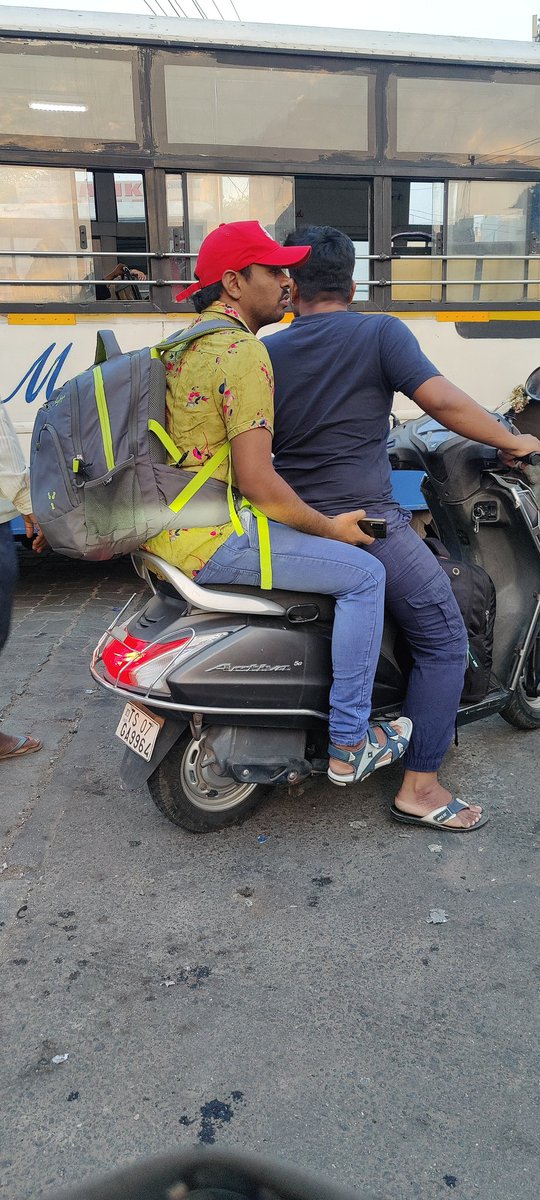 @HYDTP 
Date Today
Morning 06:00am
Location: Secundrabad Railway station near Bus stand. 
Both without helmet. 

Please generate challan.