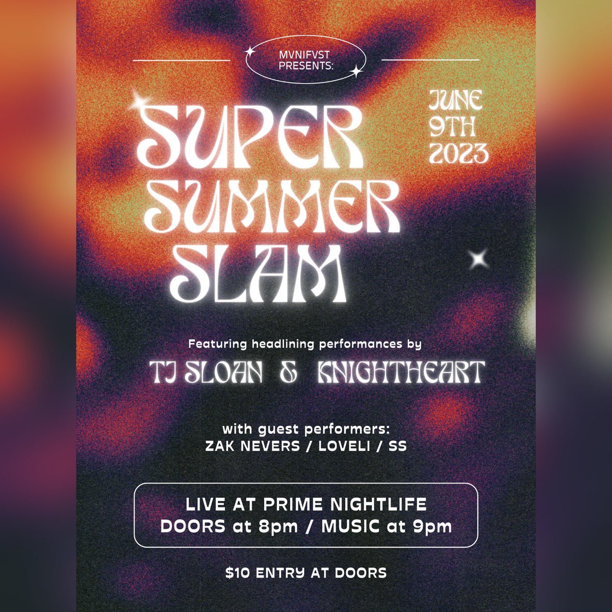 TJSloanSings's tweet photo. MARK YOUR CALENDARS FOR JUNE 9TH! 
Catch me headlining alongside Knightheart for an unforgettable event- SuperSummerSlam at Prime Nightlife! https://t.co/EfEgHeoVCk