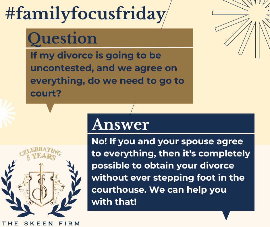 An uncontested divorce can make a stressful time more worry-free.

#law #familylaw #lawfirm #everydaylegaladvice #divorceattorney #lawyer #familymatters #FamilyFocusFriday