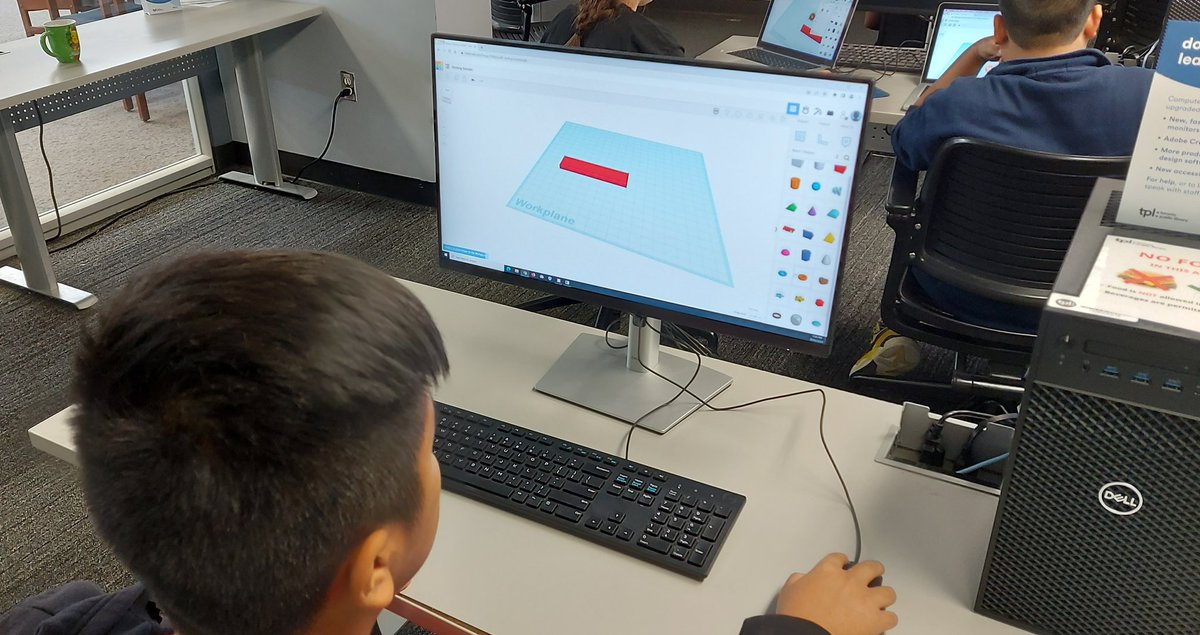 We love coming the to TPL <a href="/torontolibrary/">Toronto Public Library</a> at Downsview to learn about 3D printing. The students are currently creating 3D printed keychains with their name on them, which they will get to 3D print when done. <a href="/tdsb/">Toronto District School Board</a> <a href="/tinkercad/">Tinkercad</a> <a href="/TDSB_STEM/">TDSB STEM K-12</a> #tdsb <a href="/LC2_TDSB/">Learning Centre 2</a>