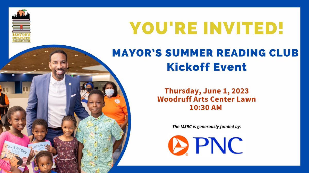 Mayor's Reading Club (@msrc_atl) on Twitter photo Join us on Thursday, June 1, 2023, at 10:30 AM on the <a href="/TheWoodruff/">Woodruff Arts Center</a> lawn for our official summer kickoff event! We will have Mark Valdez, the author of Curious Cardinal, along with some special guests to read both Mayor’s Summer Reading Club books to the children in attendance. Join us on Thursday, June 1, 2023, at 10:30 AM on the <a href="/TheWoodruff/">Woodruff Arts Center</a> lawn for our official summer kickoff event! We will have Mark Valdez, the author of Curious Cardinal, along with some special guests to read both Mayor’s Summer Reading Club books to the children in attendance.