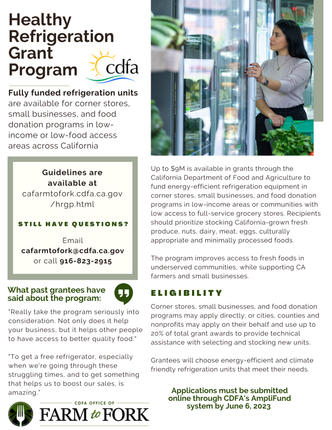 sjcworknet's tweet photo. The CDFA is offering fully funded refrigeration units and freezer units to small businesses, corner stores, and food donation programs in low-income or low-food access areas.
More info: https://t.co/XbMelaPtYT
Apply: https://t.co/Ze2harPkLp
#smallbusiness https://t.co/Ca2amROiGz